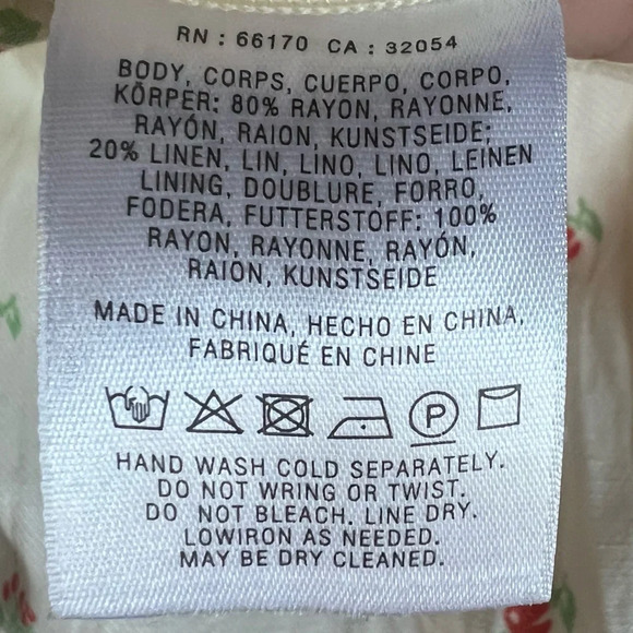 Feather Bone By Anthropologie 2 Cream Cherry Print High Rise Wide Leg Crop Pants - Picture 7 of 8